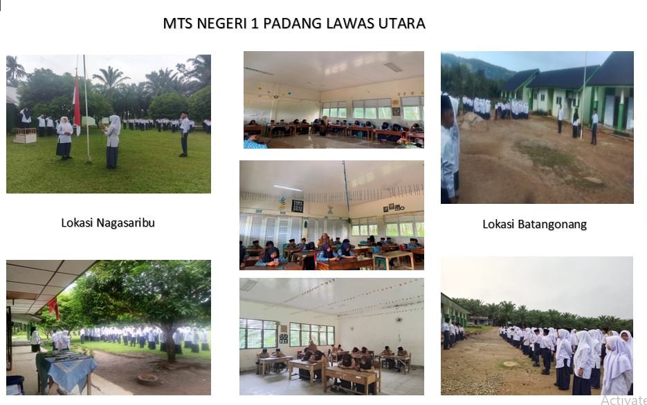 Pekan UTS dan Pelaksanaan AKGTK, MTsN 1 Padang Lawas Utara Gelar Upacara Serentak di Lokasi Nagasaribu dan Batang Onang